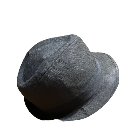 All American Stetson Fedora Hat Black 100% polyester Size L/XL NWOT Herringbone - Picture 3 of 5